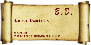 Barna Dominik névjegykártya